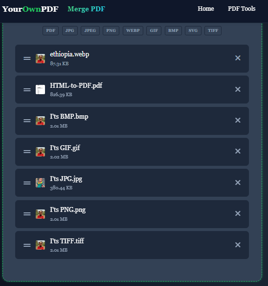 Drag and Drop Interface